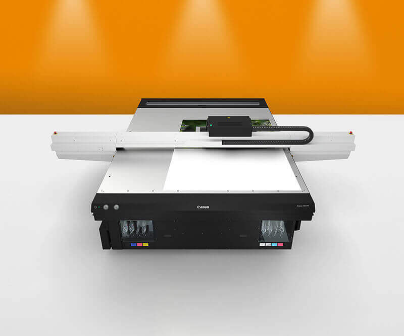 Canon Arizona Wide-format printer sitting on a counter